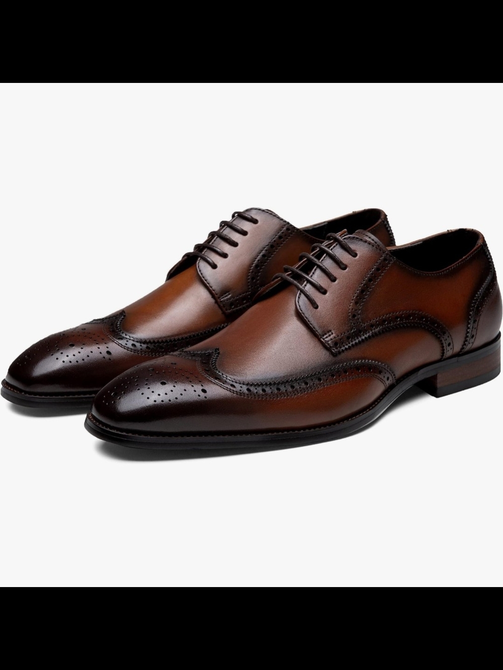 Classic Men's Brown Wingtip Dress Shoes Size 10.5 Gently Used